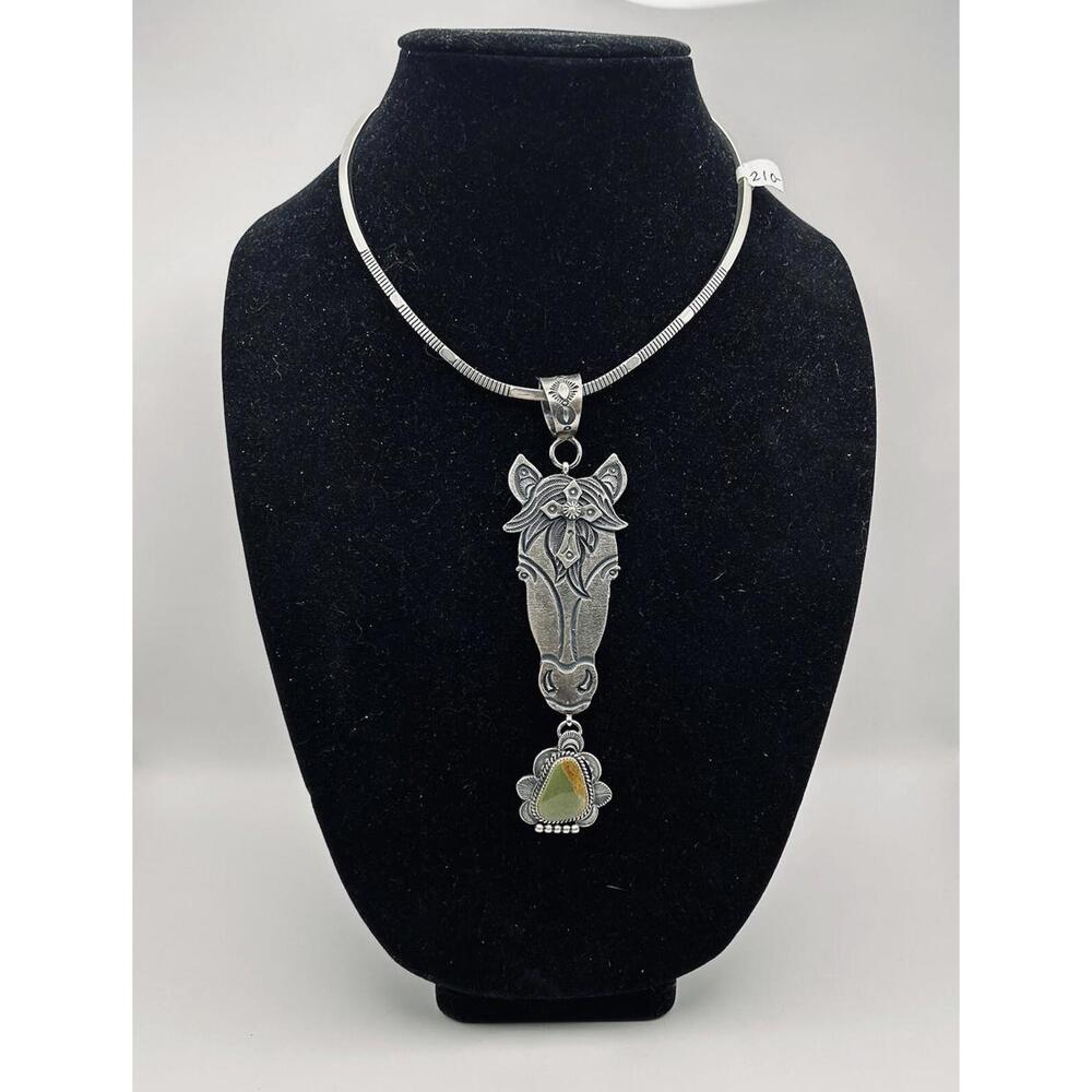 Native Made Sterling Silver Horse Head With Cross And Turquoise!!!!!!!! NWT